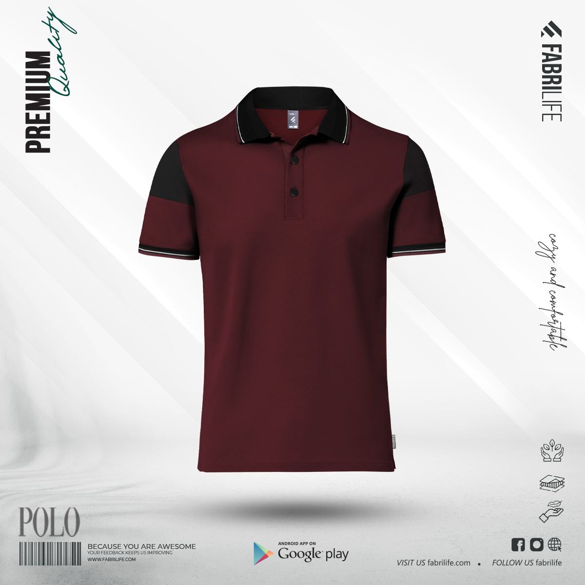 Premium Designer Edition Double PK Cotton Polo - Marooned